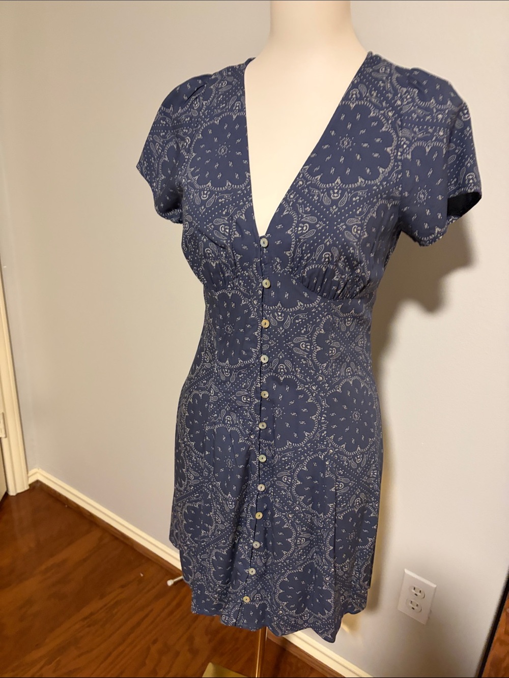 Madewell Women’s Blue Paisley Print Dress Size 2